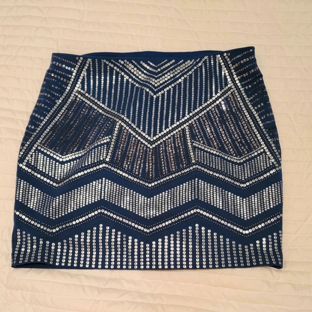 Express Sequined Mini Skirt